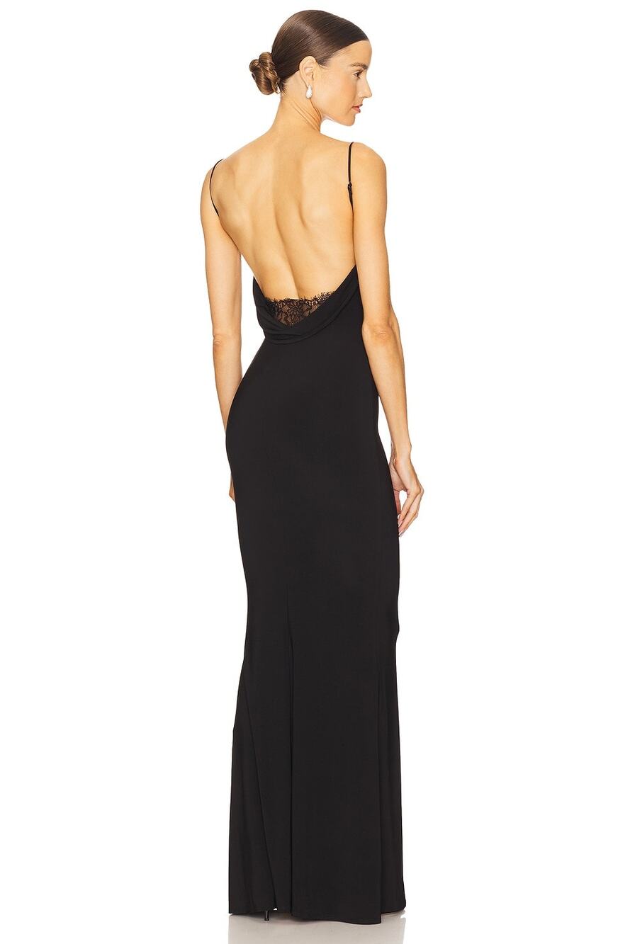 Katie May Surreal Black Elegant Gown Formal Stretch Minimalist Lace NWT Medium
